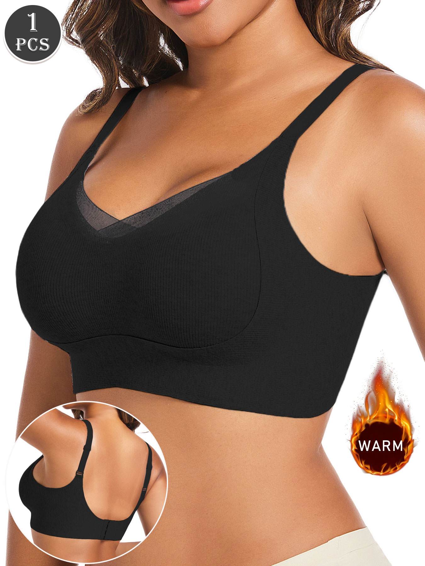1pc Women's Casual Black  Push - огляд і ціна Underwire Bra Padded